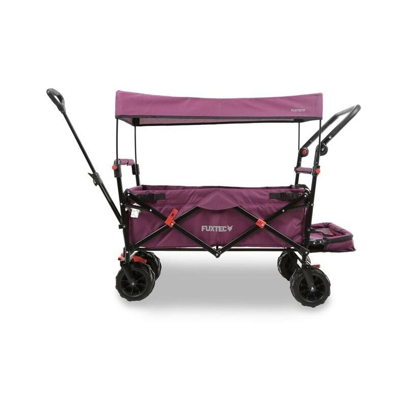 Beach Bollerwagen faltbar FX-CTB800 Purpur mit Dach - Strandwagen klappbar extra breite Räder Schiebegriff & Innenraumverlängerung Feststellbremse