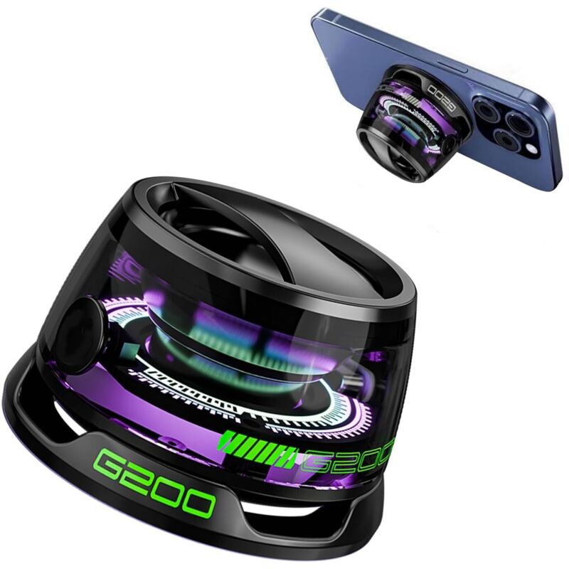 G200 Tragbarer magnetischer Bluetooth-Lautsprecher mit RGB-Mehrfarbenbeleuchtung und Handyhalterung, wasserdichter Magbeat Bluetooth-Lautsprecher für
