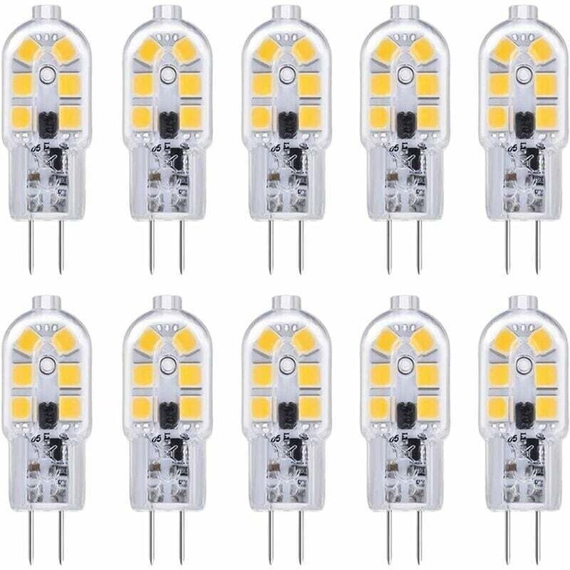 G4 LED-Lampe, G4 LED-Lampe 12 V 2 W Kaltweiß 6000 K, 200 lm, entspricht Halogen G4 Bi-Pin 10 W 20 W, LED G4-Lampe 12 V AC/DC für