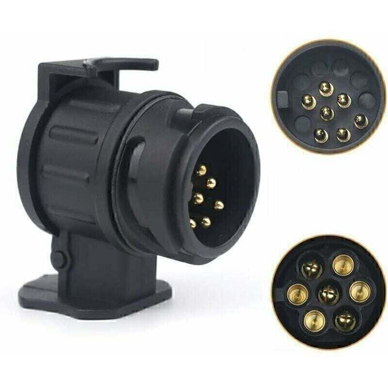 13 auf 7 Pin Anhängeradapter, 13 Pin 7 Pin Anhängersteckdose für Auto, Wohnmobil, Wohnwagen, Fahrradträger - Gabrielle