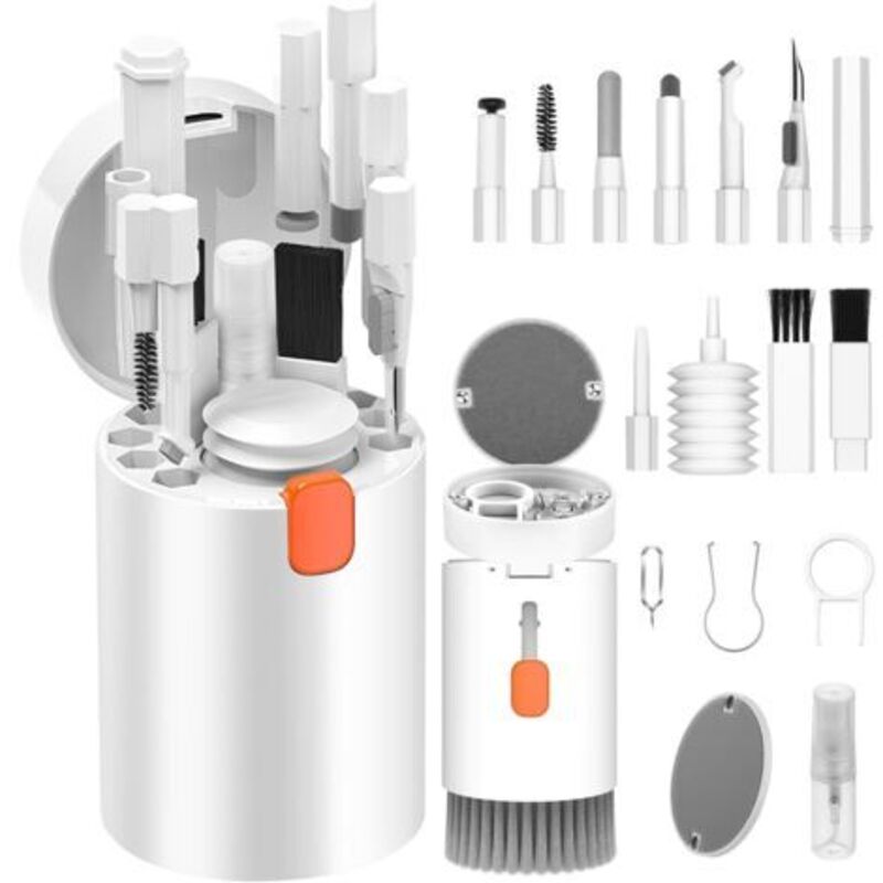 20-in-1-Tastatur-Reinigungsset mit Tastatur-Reinigungsbürste, Reinigungszubehör für AirPods 1/2/3/Pro, Kamera, Computer, Telefon, PC-Reinigungsgeräte