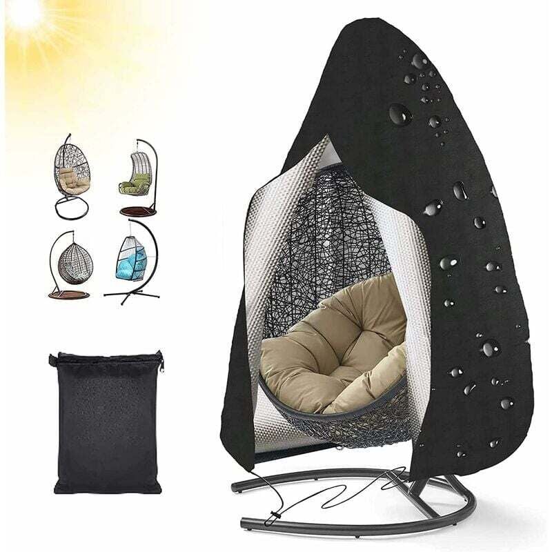 Hängesessel-Schutzhülle, Hängesessel-Abdeckung, wasserdicht, winddicht, UV-beständig, PVC-beschichtet, mit Reißverschluss, 210D Oxford-Stoff,