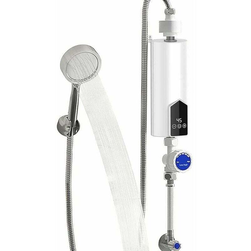 Mini-Durchlauferhitzer, elektrisch, 4500 w, IPX4 wasserdicht, mit LED-Anzeige und Duschkopf, thermostatischer Durchlauferhitzer für Badezimmer und