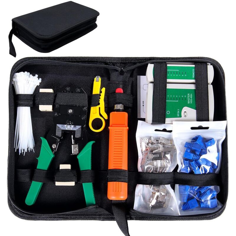 Gabrielle - Professioneller 9-in-1-Netzwerktester, Netzwerkkabel, Computer-Reparatur-Werkzeugset, LAN-Netzwerktester, Netzwerk-Werkzeug-Set, geeignet