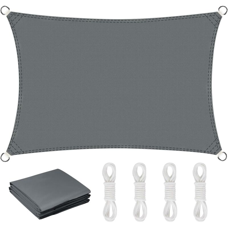 Gabrielle - Sonnensegel, Sonnensegel 3 x 4 m, rechteckig, wasserdichtes Sonnensegel bietet UV-Schutz, Sonnensegel für Terrasse, anwendbar auf Gärten,