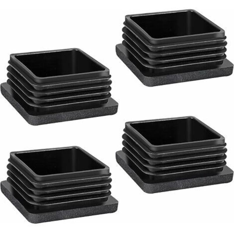 Gabrielle - Stuhlbeinkappe, 4 Stück Rohrkappen 30 x 30 mm, quadratische Rohrkappe für Metallrohre, Stühle, Sofas, Tische und Regale