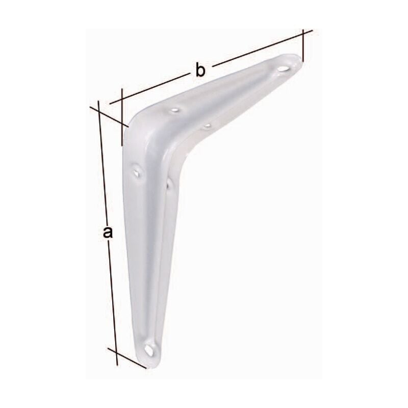 GAH - 348656 Konsole Länge 100 mm Höhe 125 mm Stahl weiß lackiert Tragfähigkeit 3