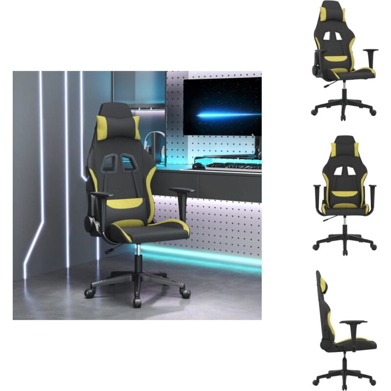 Vidaxl - Gaming-Stuhl Schwarz und Hellgrün Stoff - Gaming Stuhl - Gamer Chair - Bürostuh - Schreibtischstuhl - Ergonomischer Stuhl