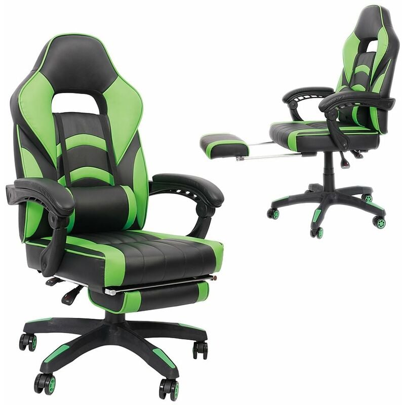 Gaming Stuhl Bürostuhl Racing Stuhl Schreibtischstuhl Drehstuhl Chefsessel Schalensitz Gamingstuhl Sportsitz pc Stuhl Grün