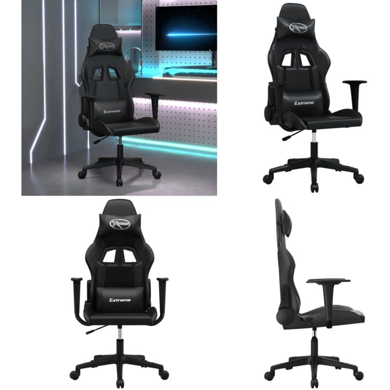 Gaming-Stuhl Schwarz Kunstleder - Gaming-Stuhl - PC-Stuhl - Gamer Chair - Bürostuhl - Schreibtischstuhl - Home & Living