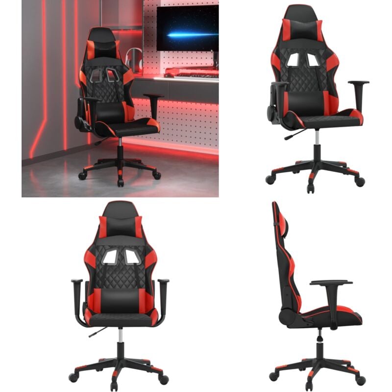 Gaming-Stuhl Schwarz und Rot Kunstleder - Gaming-Stuhl - Gaming-Stühle - Home & Living