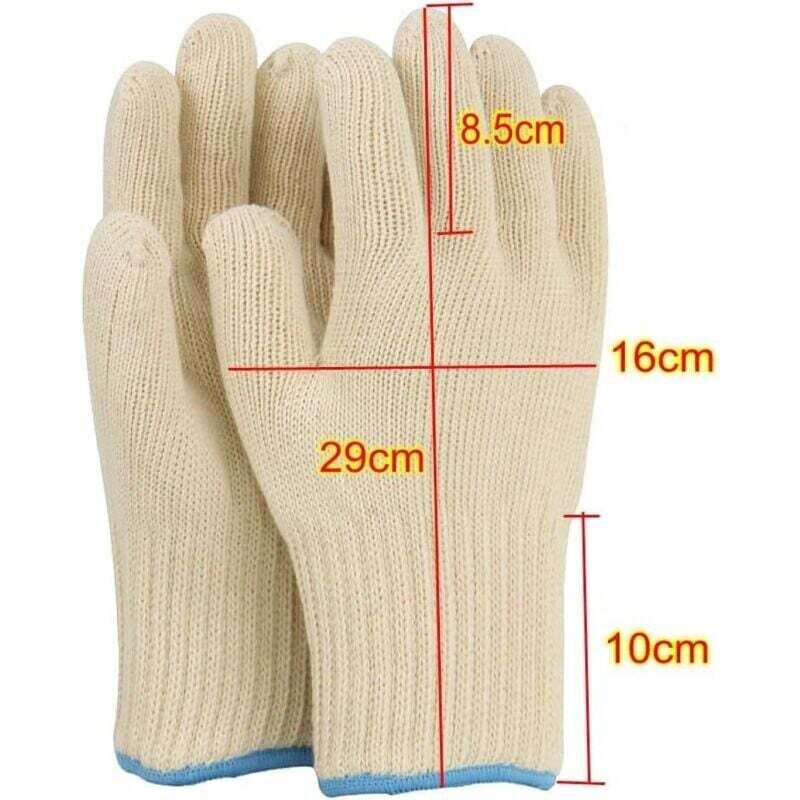 Gants Anti Chaleur Four Robuste Coton Tricoté Épais pour Friteuse Air Barbecue Jardinage Hommes