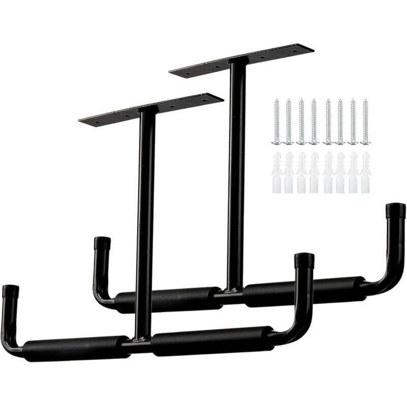 Garagenhaken, Doppel-Fahrradhaken, Wandmontage, Stahl-Aufbewahrungshaken mit rutschfester EVA-Beschichtung, Allzweck-Aufbewahrungshaken für