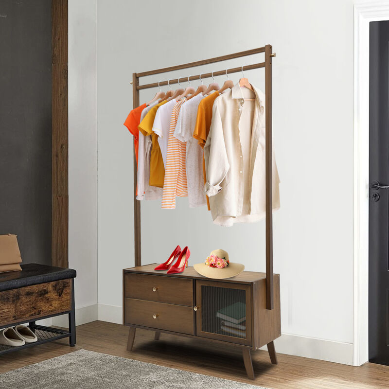 Senderpick - Garderobenständer, 88 mit Schublade und einer Kleiderstange, Garderobe, Garderobenständer mit Schublade, freistehende Garderobe