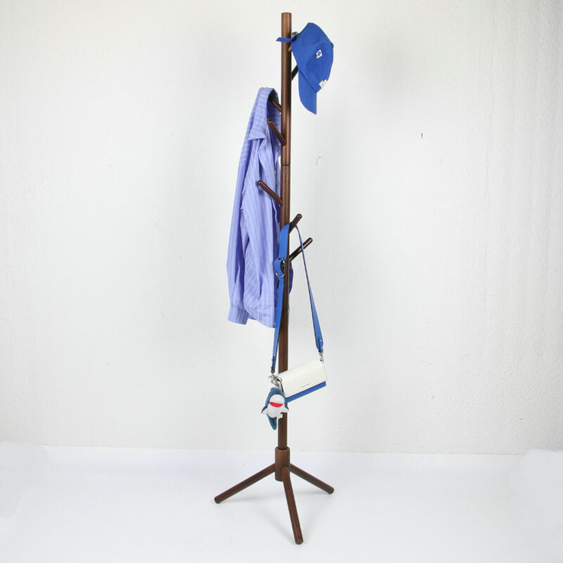 Garderobenständer, Garderobenständer aus Massivholz, Kleiderständer, mit 8 Haken für Kleidung, Taschen, Jacken, für Eingangsbereich, Flur,