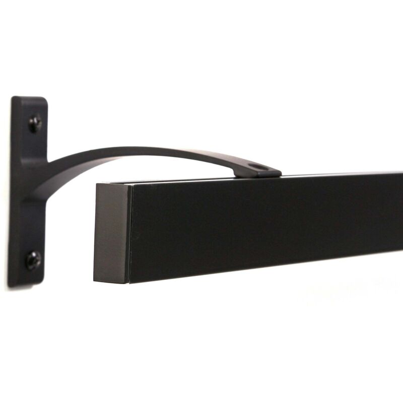 Gardinenschiene Innenlauf auf Maß 1-läufig Schwarz - Serie Curve 60cm