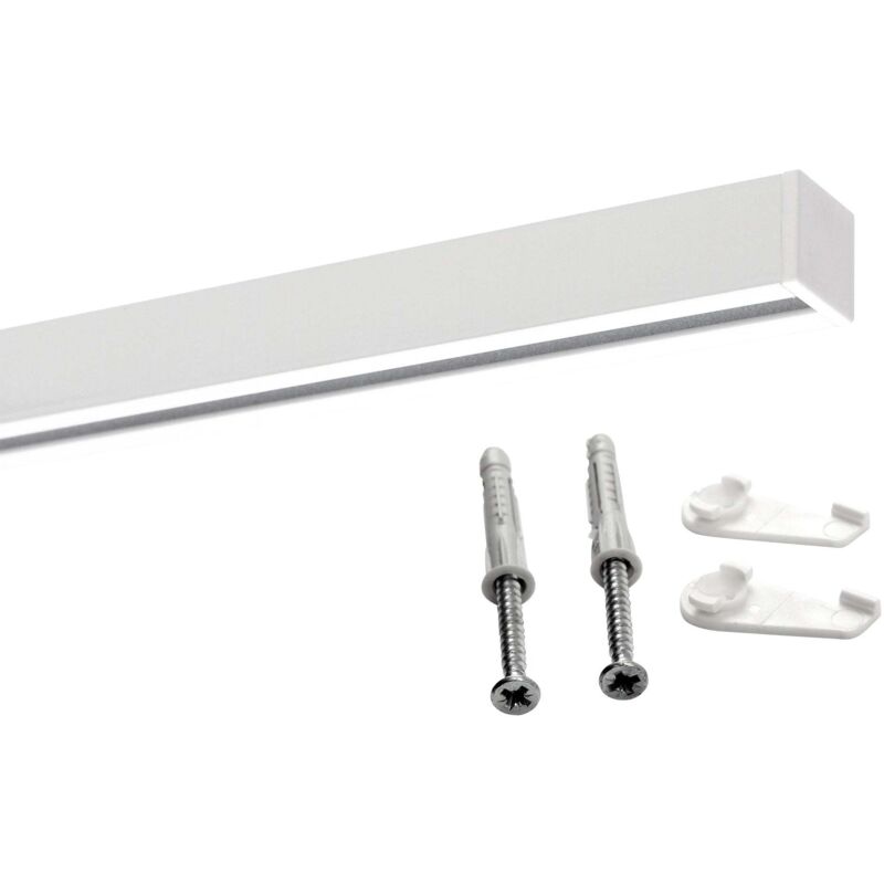 Gardinenschiene Innenlauf auf Maß 1-läufig Weiß - Serie Square 250cm