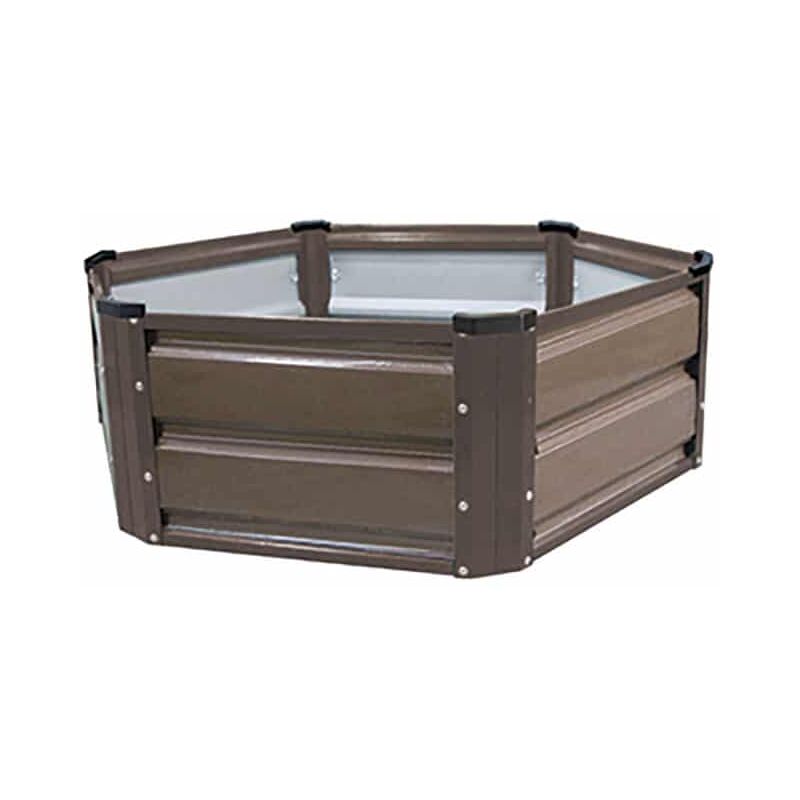 Gardiun - Verzinkter Stahl Garten Hecke Grove Hex i 94x94x26 cm Garten Pflanzer Panels Achteckige Form Braun Farbe