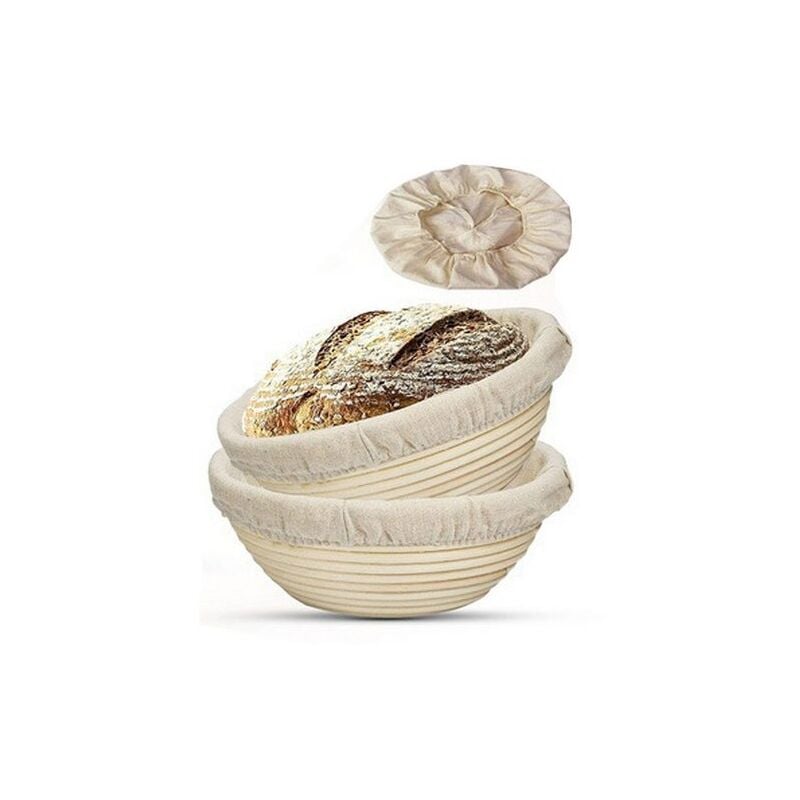 Gärkorb Bäckerleinen Leinentuch mit Teigschaber für Brot Gärkorb 25cm