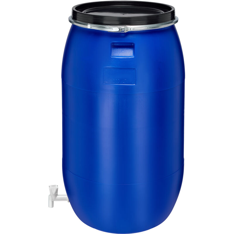 Garronda 220 Liter Regentonne mit Deckel mit Hahn Weithalsfass aus HDPE Regenfass für Garten Fass Regenwassertonne Futtertonne Wasserbehälter