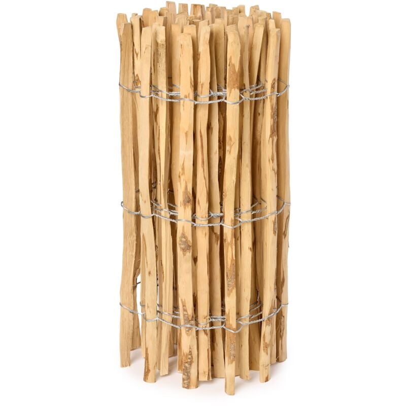 Garronda Gartenzaun zum Stecken aus Haselnüsse Zaun Garten Staketenzaun Beeteinfassung Holz Steckzaun Hochwertiger Gartenzaun für Ihren Garten