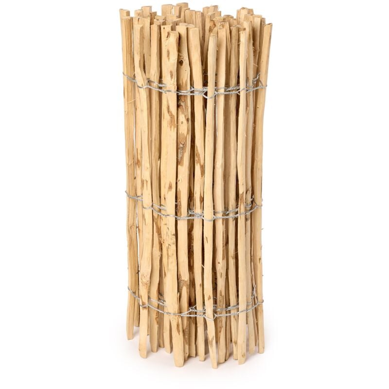 Garronda Gartenzaun zum Stecken aus Haselnüsse Zaun Garten Staketenzaun Beeteinfassung Holz Steckzaun Hochwertiger Gartenzaun für Ihren Garten