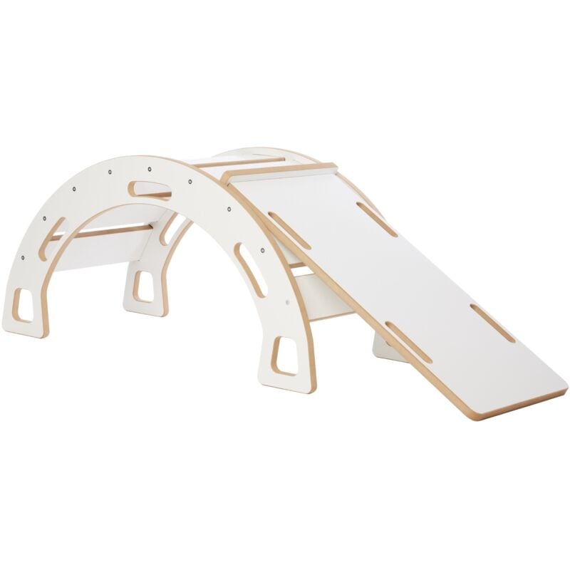 Garronda Set 2 in 1 Kletterbogen mit Rutsche Montessori Spielzeug ab 1 Jahr GD-0058 (Weiß Kletterbogen mit Rutsche)