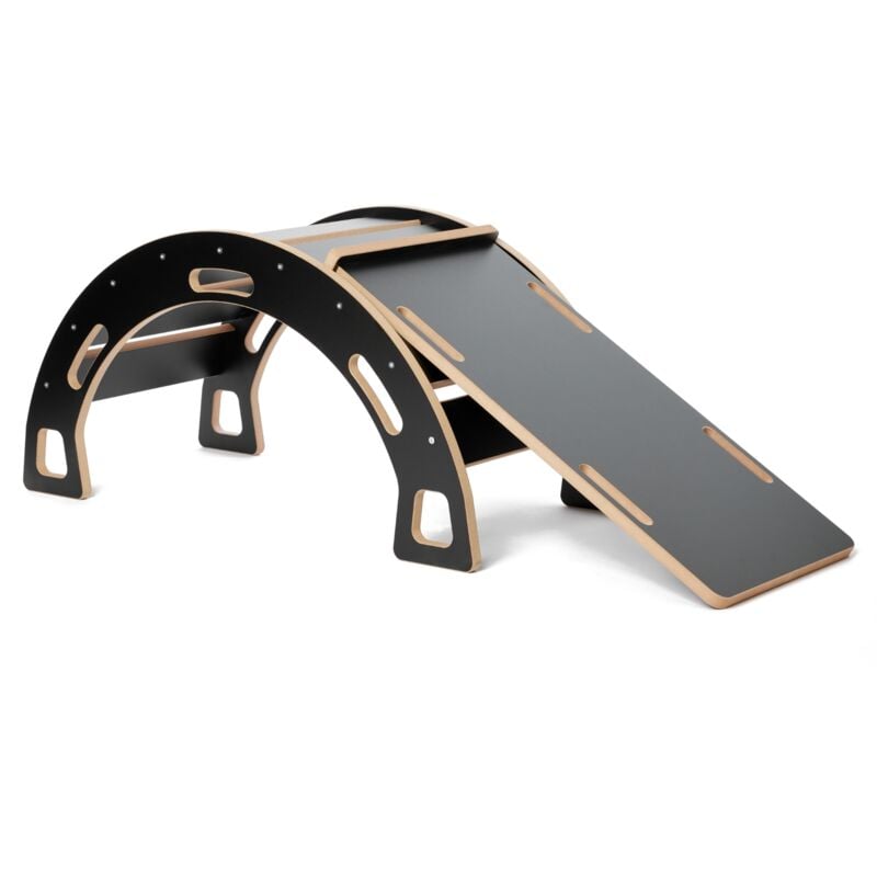 Garronda Set 2 in 1 Kletterbogen mit Rutsche Montessori Spielzeug ab 1 Jahr GD-0058 (Schwarz Kletterbogen mit Rutsche)