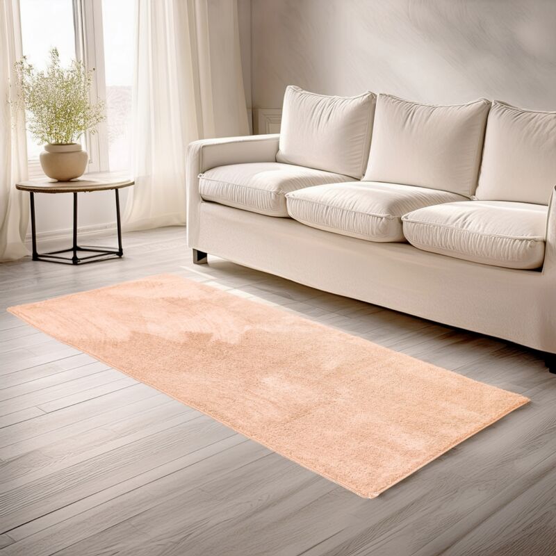 Garronda Teppich Wohnzimmer Rosa 100 x 200 cm – Kurzflor Bettvorleger Schlafzimmer & Kinderzimmer, Läufer Flur und Kinderzimmer GD‑0145