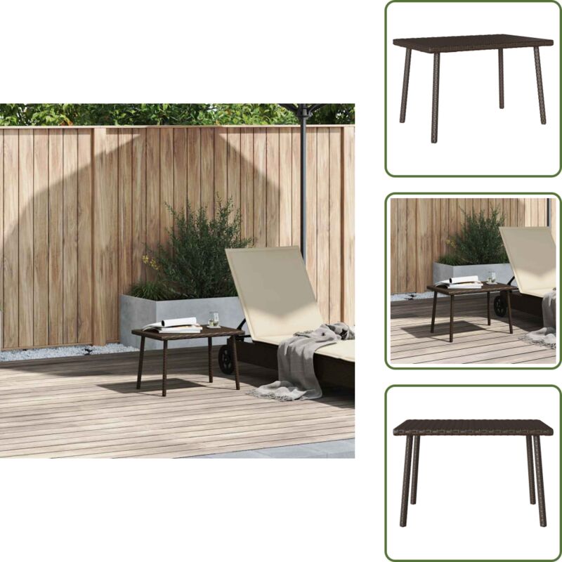 Garten-Couchtisch Rechteckig Braun 60x40x37 cm Poly Rattan - Garten-Couchtisch - Garten-Couchtische - Outdoor-Couchtisch - Außen-Couchtisch