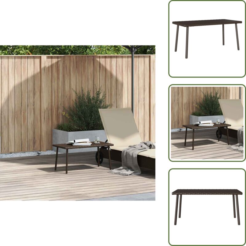 Garten-Couchtisch Rechteckig Braun 80x40x37 cm Poly Rattan - Garten-Couchtisch - Garten-Couchtische - Outdoor-Couchtisch - Außen-Couchtisch
