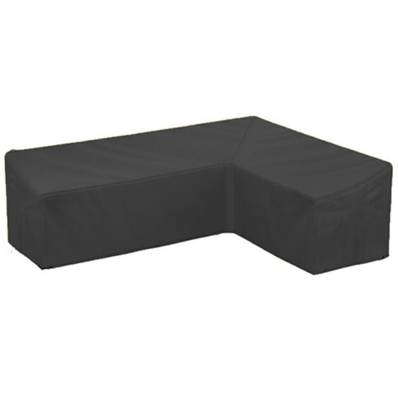 L-förmige Garten-Ecksofa-Abdeckung für Gartenmöbel, Oxford-Stoff, Schutzhülle für Gartenmöbel (Schwarz) – 270 x 270 x 90 cm