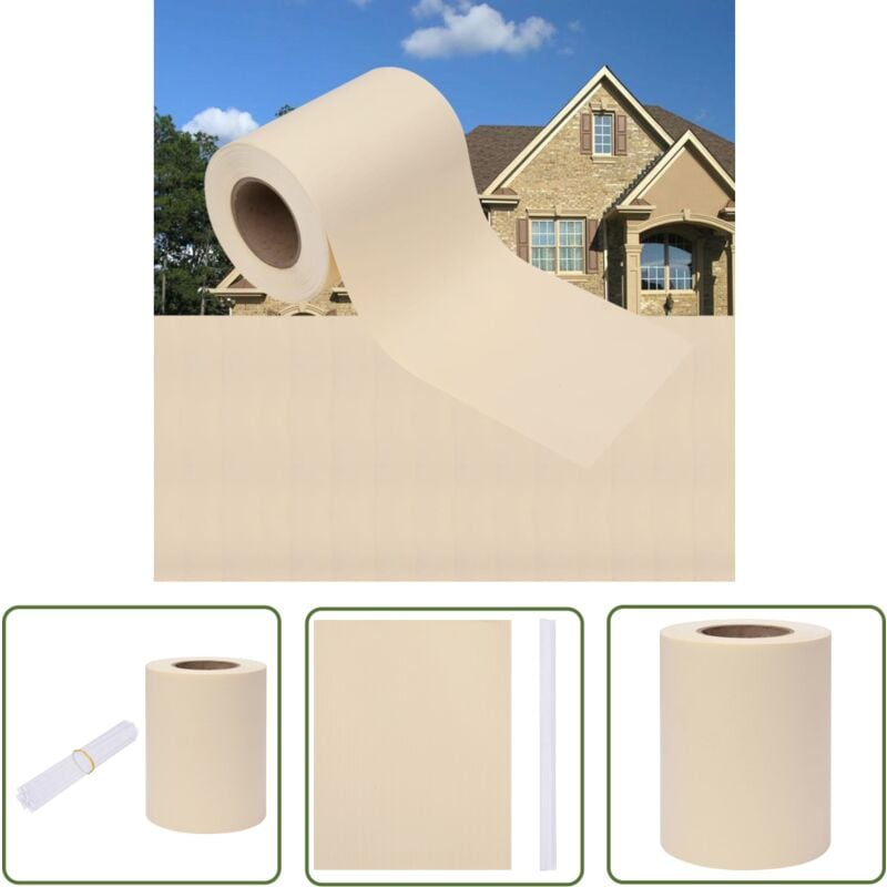 Longziming - The Living Store Garten-Sichtschutz pvc 35x0,19 m Creme - Zaunfoliene - Sichtschutz - Gartenzubehör - PVC-Folie - Wetterfest