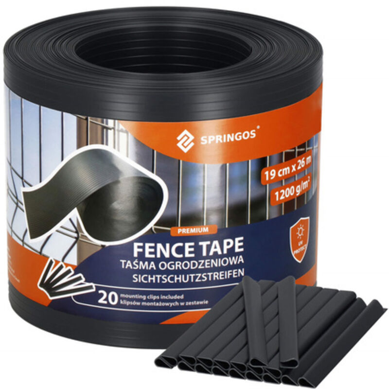 Garten Sichtschutzstreifen 26 Meter mit 20 Clips für Gartenzaun Doppelstabmatten