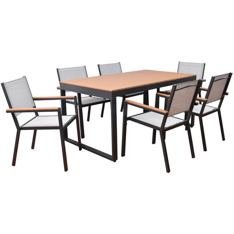 HOME DELUXE Garten-Sitzgruppe SIERA SEDIA aus robustem Aluminium Gartenmöbel, Gartengarnitur, Balkontisch, Terrassenmöbel Gartenmöbel Tisch