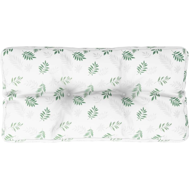 Palettenkissen Blattmuster 70x40x12 cm Stoff vidaXL