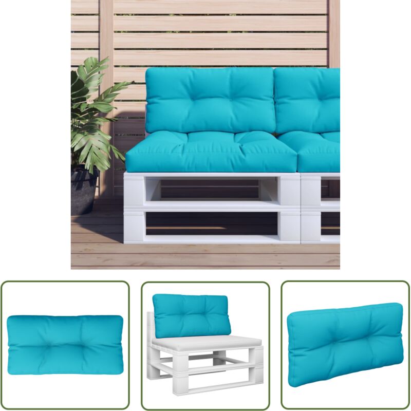 The Living Store Palettenkissen Türkis 80x40x12 cm Stoff - Sitzkissen - Palettenkissen - Gartenkissen - Outdoorkissen - Wohnzimmerdekoration