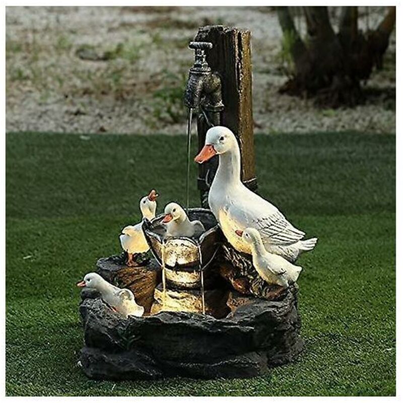Garten-Tierstatue, Solarbrunnen, Art-Deco-LED-Gartenlampe, Outdoor-Gartenskulptur (B)