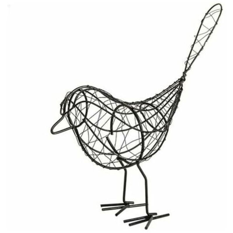 Garten-Vogel-Dekoration, schmiedeeiserne Tierfiguren, Metall-Sammlungsstatue für Hausgarten-Dekoration (schwarz)