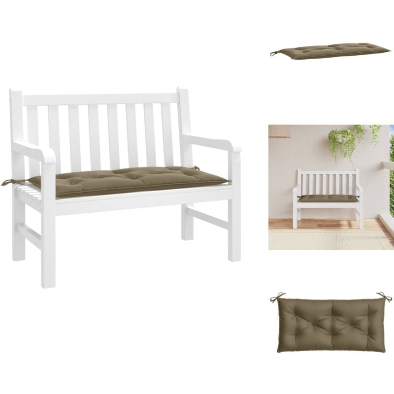 Gartenbank-Auflage Melange Taupe 100x50x7 cm Stoff - Gartenbank Auflagen - Outdoor Kissen - Sitzkissen - Balkon Deko - Terrasse Deko