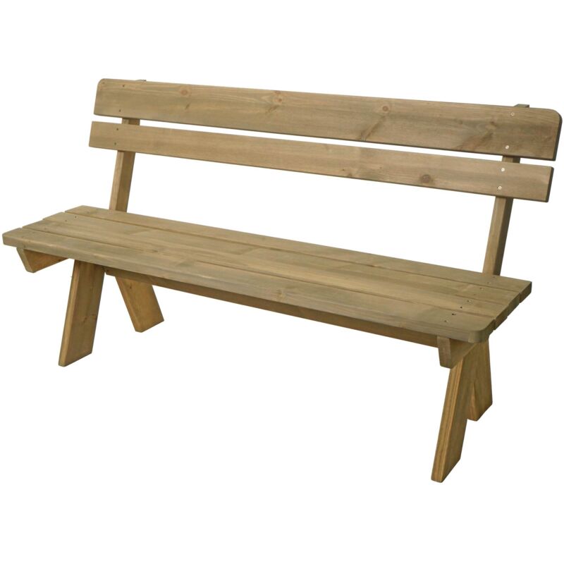 Gartenbank HHG 483, Sitzbank Holzbank Parkbank, Gastronomie-Qualität, Massiv-Holz 148cm natur