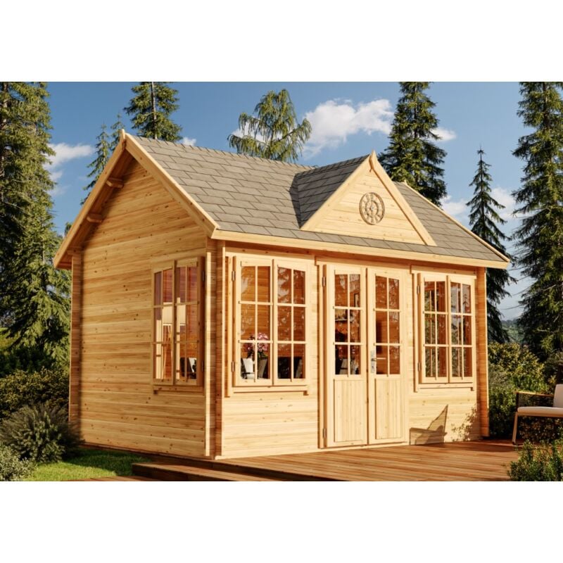 Gartenhaus clockhouse® 28 Gartenhaus aus Holz, Holzhaus mit 28 mm Wandstärke, Blockbohlenhaus mit Montagematerial - Alpholz