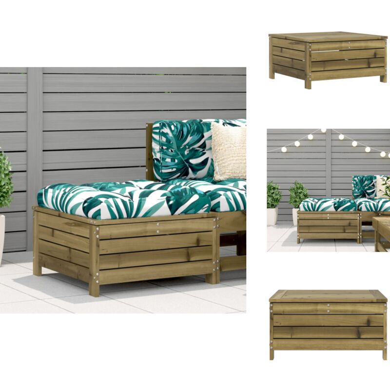 Gartenhocker mit Kissen Kiefernholz Imprägniert - Gartenhocker - Kiefernholz - Gartenmöbel - Loungemöbel - Outdoor Möbel