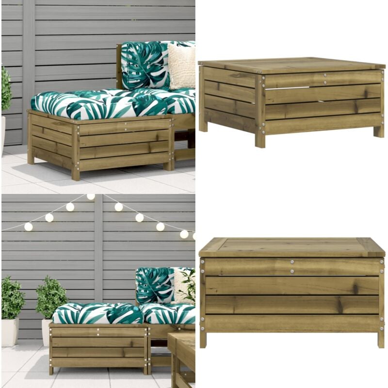 Vidaxl - Gartenhocker mit Kissen Kiefernholz Imprägniert - Gartenhocker - Kiefernholz - Gartenmöbel - Loungemöbel - Outdoor Möbel - Home & Living