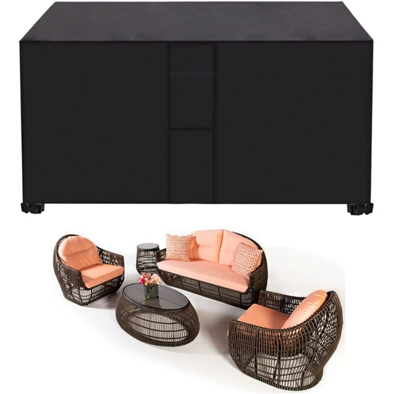 Gartenmöbel-Abdeckung, 120 x 120 x 74 cm, Gartenmöbel-Abdeckung, Gartentisch-Abdeckung, wasserdichte Gartenmöbel-Abdeckung, 420D Oxford-Gewebe