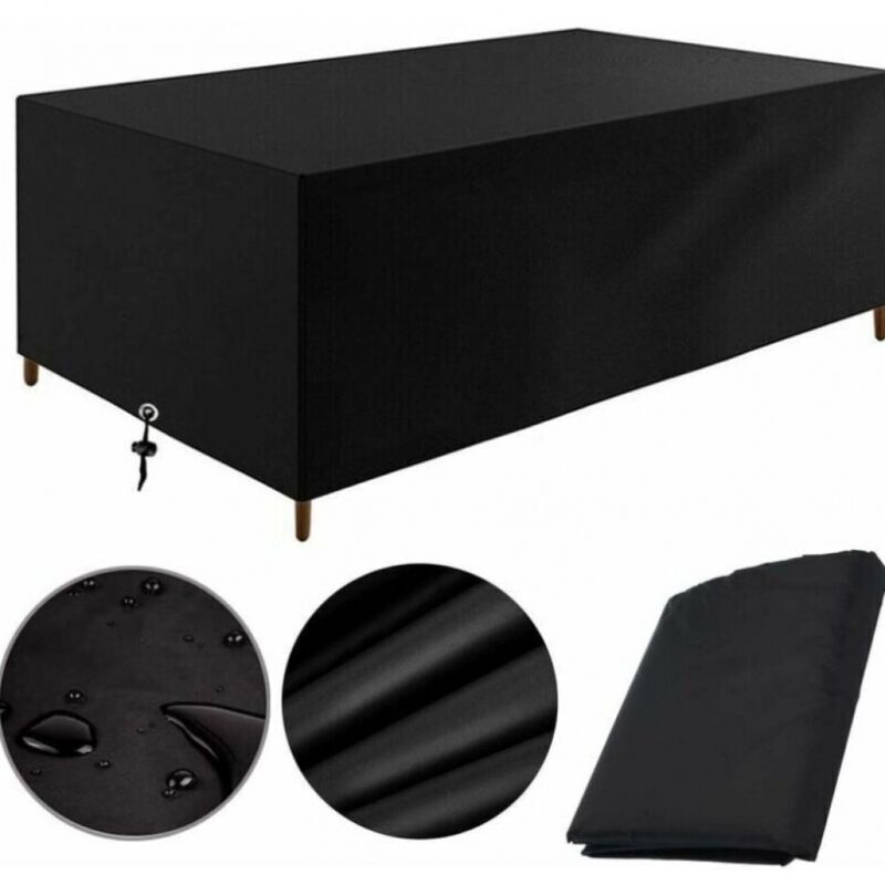 KZQ - Gartenmöbel-Abdeckung, 213 x 132 x 74 cm, Schutzplane, Gartentisch, Gartenmöbel, wasserdicht, winddicht, UV-beständig, kältebeständig,