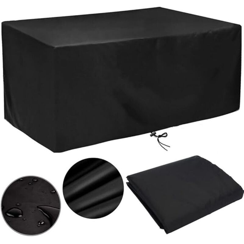 Abdeckungen für Gartenmöbel Wasserdicht Schutzhülle für Gartentische 225x110 Gartenmöbel-Abdeckungen 225x110x75cm 420D Schwarz Wasserdicht Anti-UV