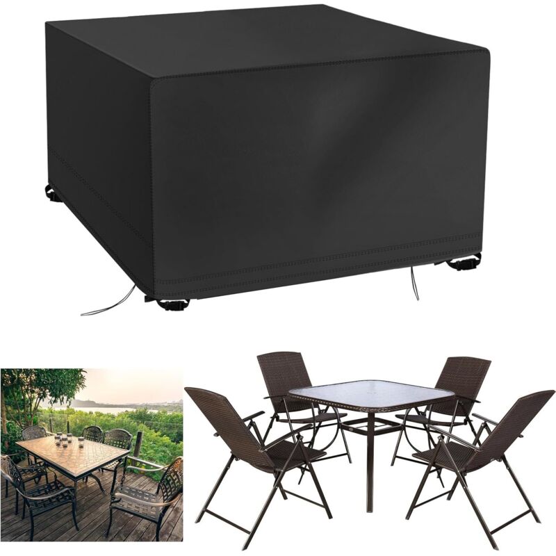 Gartenmöbel-Abdeckung, 420D Oxford-Gewebe, Gartentisch-Abdeckung, Möbelabdeckung, Plane, Gartenmöbel-Schutz, wasserdicht, UV-beständig, Tisch, Sofa,