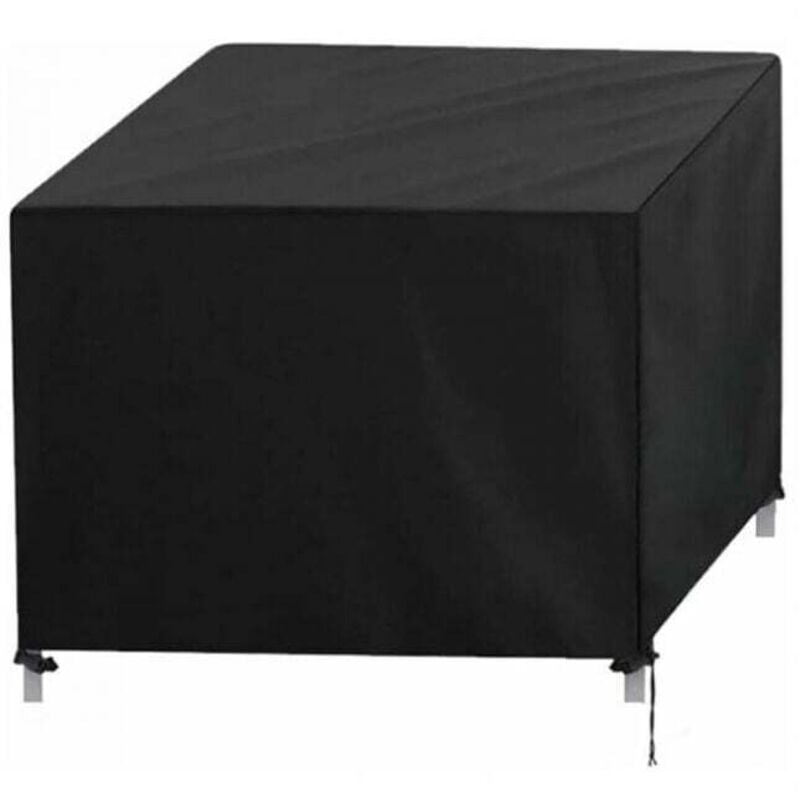 Gartenmöbel-Abdeckung, 420D Rechteckige Schutzhülle, Wasser- und Wetterbeständig, Geeignet für Tische, Stühle und Gartenmöbel, Schwarz, 150 x 130 x