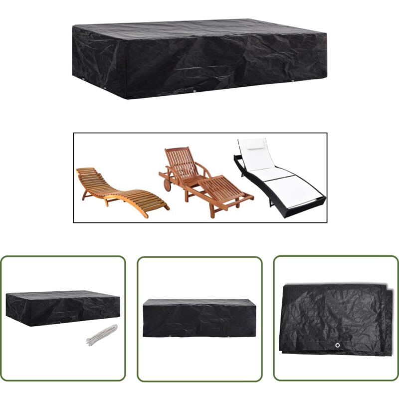The Living Store Gartenliege-Abdeckung 8 Ösen 218x77x55 cm - Gartenmöbelschutzhülle - Gartenabdeckung - Sonnenliegenabdeckung - Wetterfeste Abdeckung